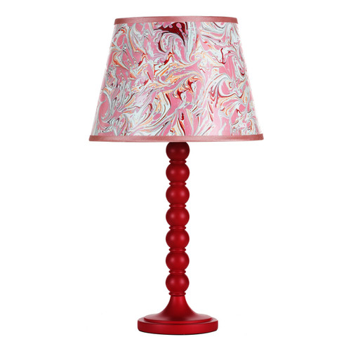 Spool Table Lamp Gloss Red Base Only