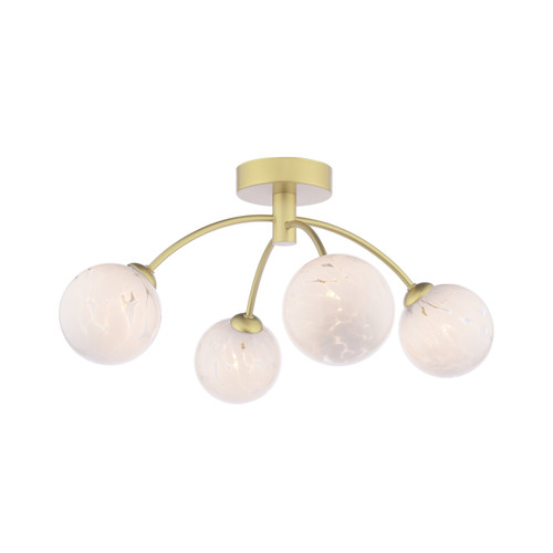 Izzy 4 Light Semi-Flush Polished Gold & Confetti Glass