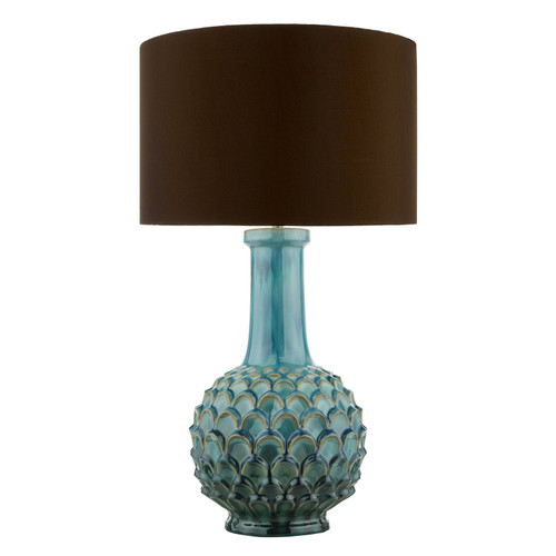 Edlyn Table Lamp Blue Reactive Glaze With Shade