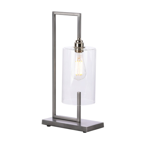 Bushwick Table Lamp Satin Chrome and Glass