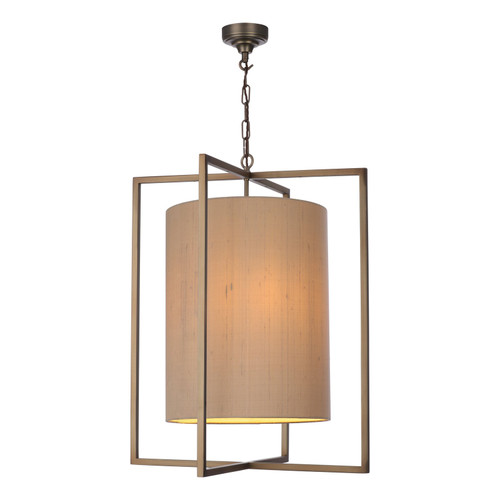 Windsor 3 Light Single Pendant Antique Brass With Shade
