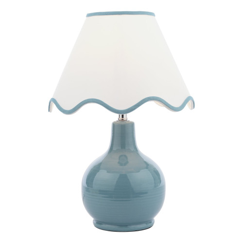 Laura Ashley Bramhope Table Lamp Blue Ceramic With Shade