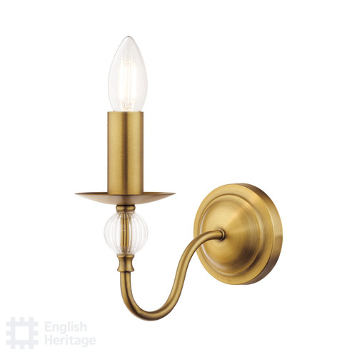 Wrest Park Wall Light Aged Brass and Ribbed Glass