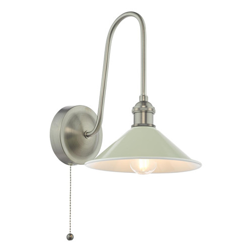 Hadano Wall Light Antique Chrome and Matt Taupe