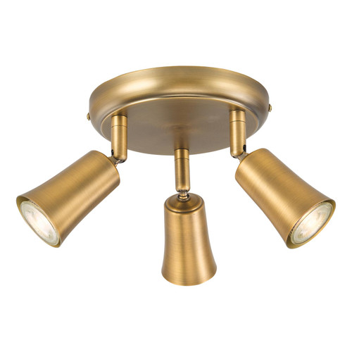 Jedrek 3 Light Single Spotlight Aged Brass Jedrek 3 Light Single Spotlight Aged Brass
