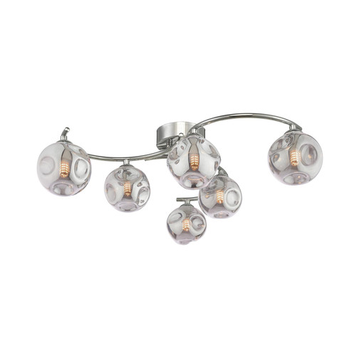 Nakita 6lt Semi Flush Polished Chrome With Closed Organic Smoked Glass Nakita 6lt Semi Flush Polished Chrome With Closed Organic Smoked Glass
