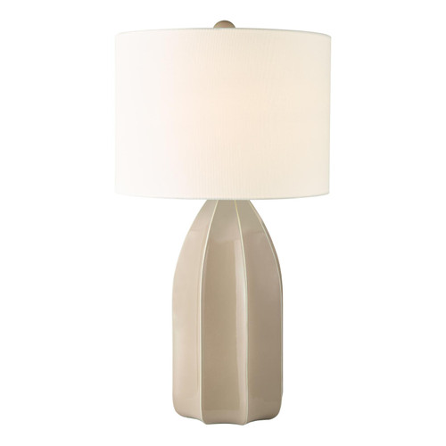 Saundra Table Lamp Taupe and Matt Antique Brass With Shade