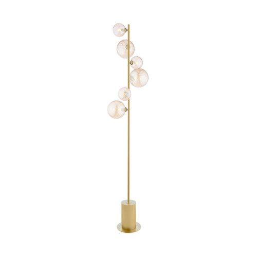 Spiral 6 Light Floor Lamp Matt Gold