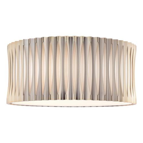 Netra 3 Light Flush Satin Bronze and Ivory