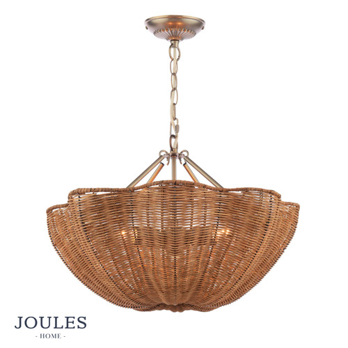 Braywick 3 Light Pendant Satin Bronze and Rattan shade