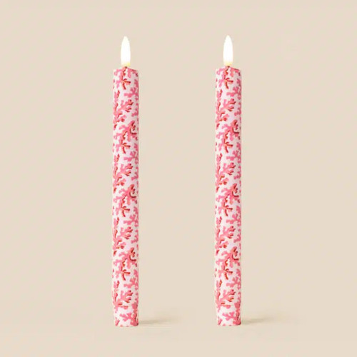 Coral Tide Shell Pink Pack of 2 LED Dinner Candles