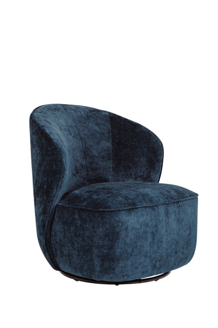 Ezra Swivel Accent Chair in Blue by The Home Library
