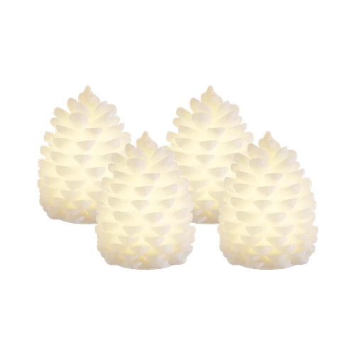Set of 4 Mini Pine Cone LED Candles by Deluxe Homeart