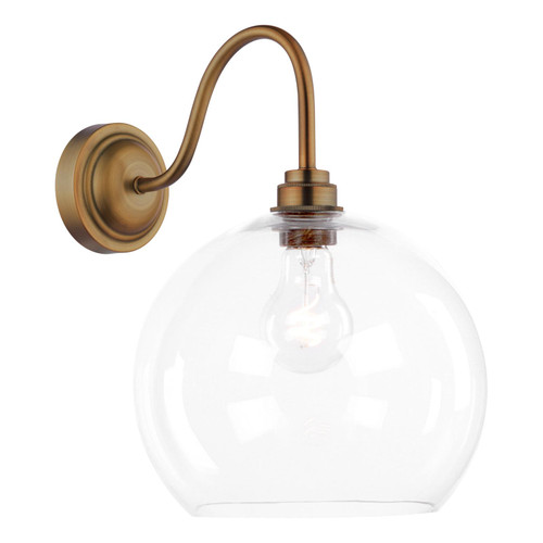 Caliro Wall Light Antique Bronze with Glass Globe Shade