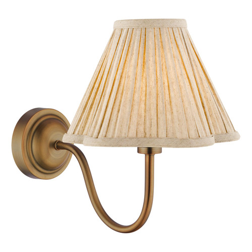 Caliro Wall Light Antique Bronze with Taupe Pleated Scallop Shade