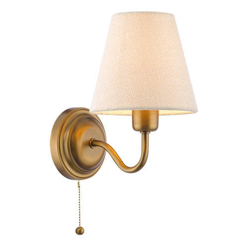 Elara Wall Lamp Antique Bronze With Linen Hardback Shades