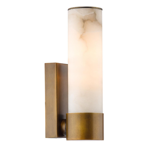 Eneco Bathroom Wall Light Antique Bronze and Natural Alabaster IP44