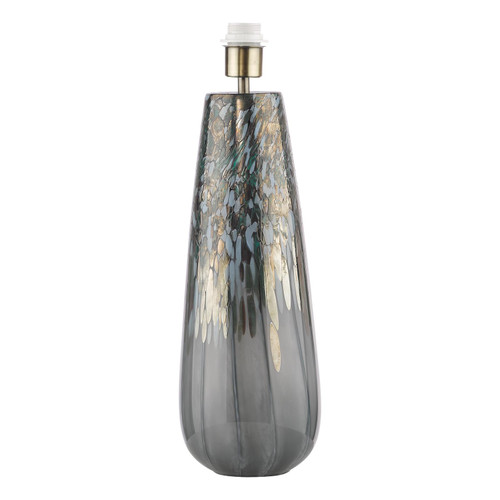 Erdis Table Lamp Blue Art Glass and Antique Brass Base Only