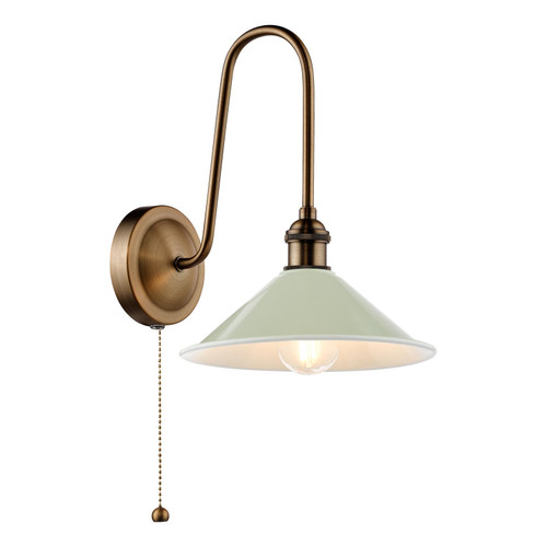 Hadano Tall Wall Light Antique Bronze with Matt Cashmere/Taupe Metal Shade 18cm