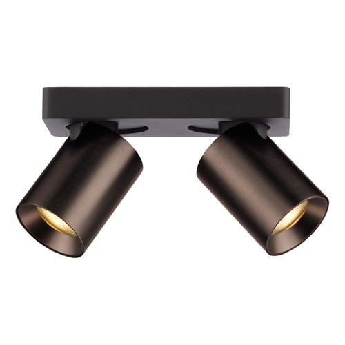 Hiro 2 Light Bar Spotlight Satin Bronze and Matt Black