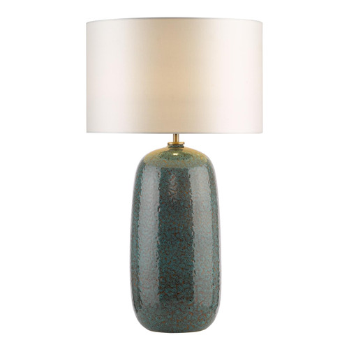Jadis Table Lamp Blue Ceramic With Ivory Drum Shade