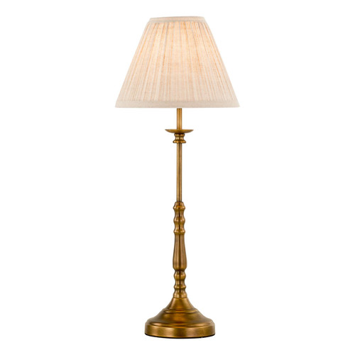 Judy Table Lamp Antique Bronze With Pleated Linen Shade