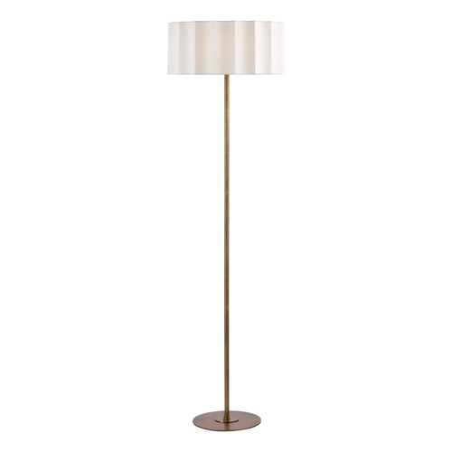 Noura Floor Lamp Antique Bronze and Ivory Ivory Scallop Shade