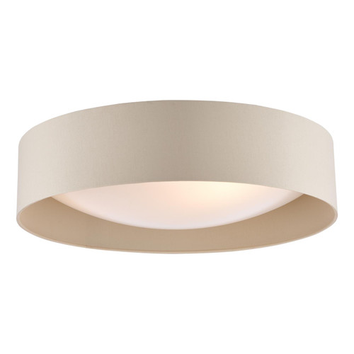 Nysa 3 Light Flush Taupe Faux Silk and Opal Frosted Acrylic Diffuser