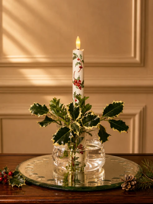 Holly Pop in Parchment Dinner Candles by Tinkalink