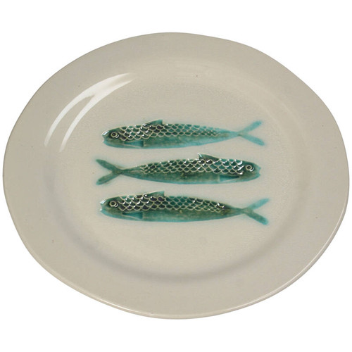 Green Fish Stoneware Plate
