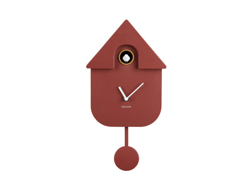 Karlsson Modern Cuckoo Clock in Red Ochre