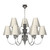 Doreen 9 Light Pendant Pewter Complete With Silk Shades (Specify Colour) by David Hunt Lighting