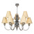 Doreen 9 Light Pendant Pewter Complete With Silk Shades (Specify Colour) by David Hunt Lighting