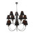 Doreen 15 Light Pendant Pewter Complete With Silk Shades (Specify Colour) by David Hunt Lighting