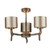 Joshua 3 Light Dual Mount Pendant With Silk Shade Bespoke Colour