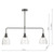 Arvin 3lt Bar Pendant Antique Chrome & Glass