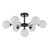 Cohen 7 Light Semi Flush Matt Black Opal Glass