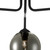 Feya 3 Light Semi Flush Ceiling Light Matt Black Smoked Glass