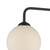 Feya 3 Light Semi Flush Ceiling Light Matt Black Opal Glass