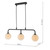 Feya 3 Light Bar Matt Black Opal Glass