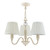 Ellis Satin-Painted Spindle 3 Light Chandelier with Ivory Shades