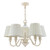 Ellis Satin-Painted Spindle 5 Light Chandelier with Ivory Shades