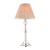 Ellis Polished Chrome Spindle Table Lamp with Grey Shade