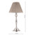 Ellis Polished Chrome Spindle Table Lamp with Grey Shade