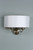 Sorrento Antique Brass 2 Light Wall Light with Ivory Shade