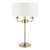 Sorrento Antique Brass 3 Light Table Lamp with Ivory Shade