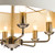 Sorrento Antique Brass 6 Light Armed Fitting Ceiling Light with Ivory Shade