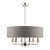 Sorrento Polished Nickel 6 Light Armed Fitting Ceiling Light with Charcoal Shade