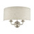 Sorrento Brushed Chrome 2 Light Wall Light with Natural Shade