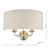 Sorrento Brushed Chrome 2 Light Wall Light with Natural Shade